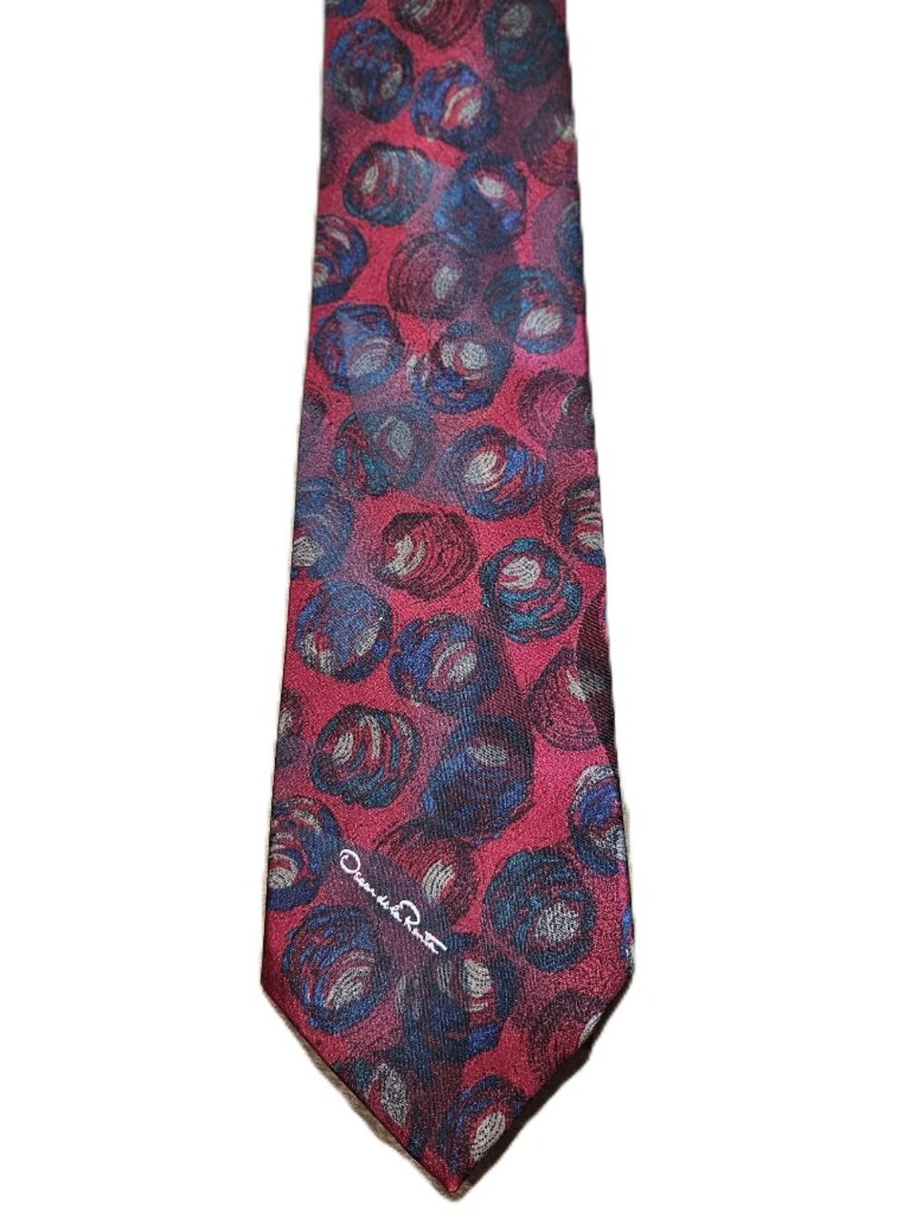 Oscar De La Renta Studio Tie Red Blue